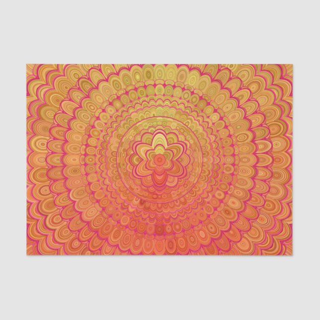 Aztekischer BlumeMandala Seidenpapier (Vorderseite)