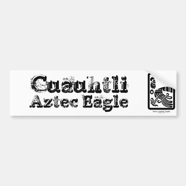 Aztekischer Cuauhtli - Adler-(schwarzer) Autoaufkleber (Vorne)