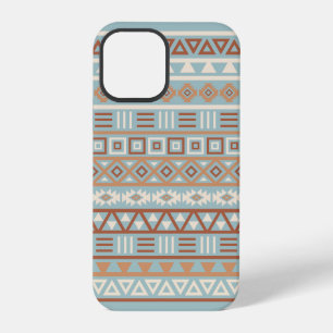 Aztekischer Einfluss Muster Blau Creme Terrakotta iPhone 12 Pro Hülle