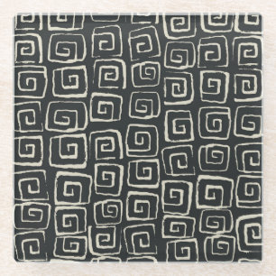 Aztekischer Hintergrund Vintage Retro-Muster Glasuntersetzer