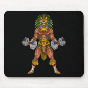 Aztekischer Jaguar-Krieger Bodybuilding Fitnessstu Mousepad