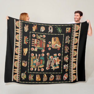 Aztekischer Kalender Fleecedecke