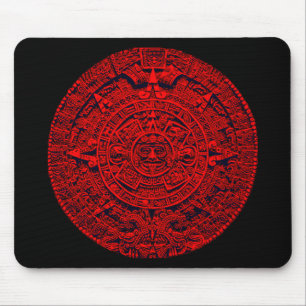 Aztekischer Kalender - Rot Mousepad
