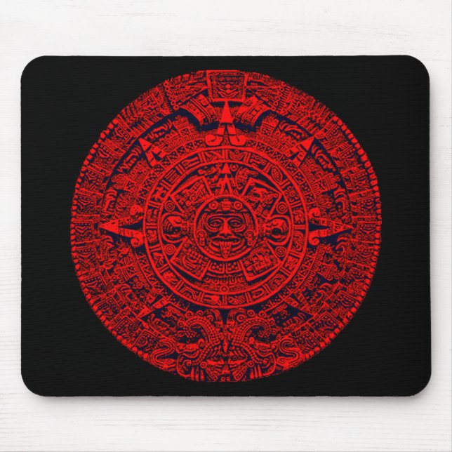 Aztekischer Kalender - Rot Mousepad (Vorne)