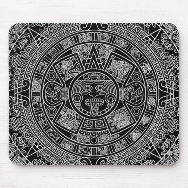 Aztekischer Mayakalender (Schwarzes) 12.21.2012 Mousepad (Vorne)
