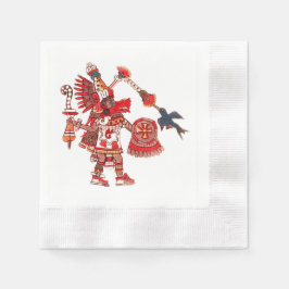 Aztekischer Schamanenkämpfer tanzen Serviette