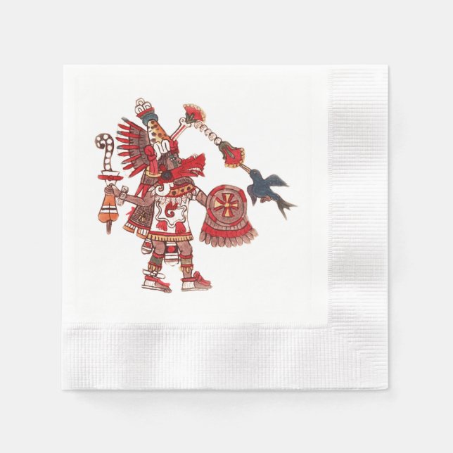 Aztekischer Schamanenkämpfer tanzen Serviette (Vorderseite)