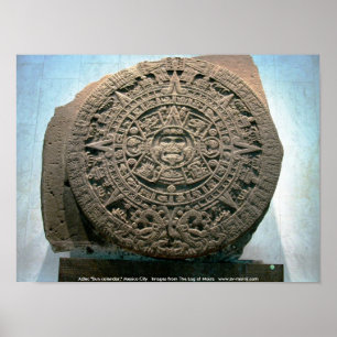 Aztekischer "Sonnenkalender", Mexiko-Stadt Poster