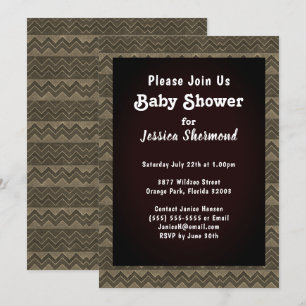 Aztekischer Stammes-Abstrakt Baby Shower Chevron G Einladung