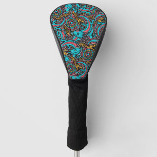 Aztekisches Axolotl Xolotl Stammesmuster Mythologi Golf Headcover