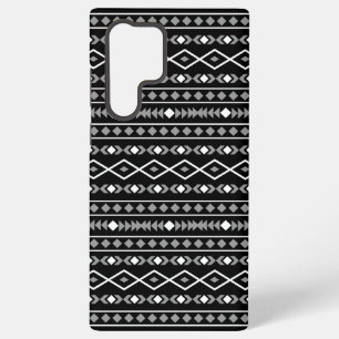 Aztekisches Formenmuster Weiß Grau Schwarz Samsung Galaxy Hülle