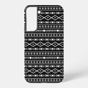 Aztekisches Formenmuster Weiß Grau Schwarz Samsung Galaxy Hülle