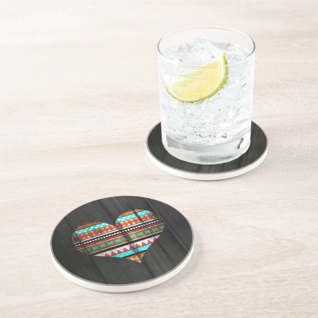 Aztekisches Herz Untersetzer (Seite)