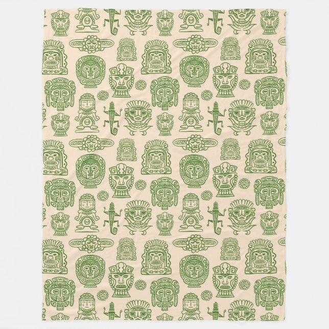 Aztekisches Inspiriertes Muster Fleecedecke (Vorderseite)