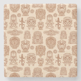 Aztekisches Inspiriertes Muster Steinuntersetzer