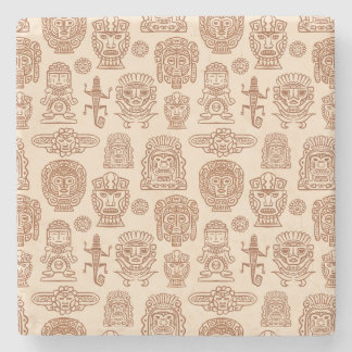 Aztekisches Inspiriertes Muster Steinuntersetzer