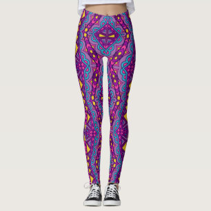 Aztekisches Lila Muster Leggings