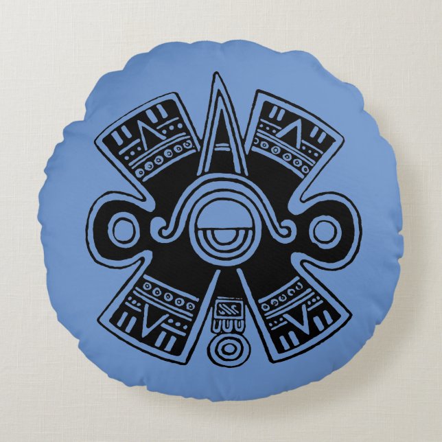 Aztekisches Universum Rundes Kissen (Vorderseite)