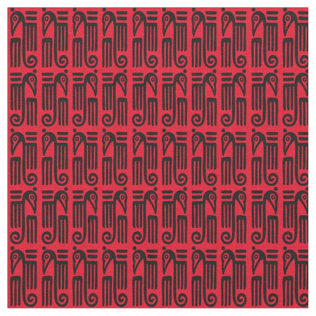 Aztekisches Vogel-Motiv Stoff (Nahaufnahme)