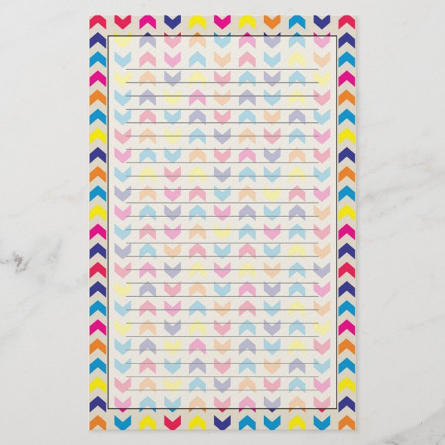 Aztekisches Zickzack buntes Briefpapier (Vorderseite)