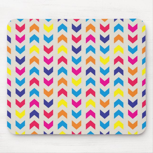 Aztekisches Zickzack buntes Mousepad (Vorne)