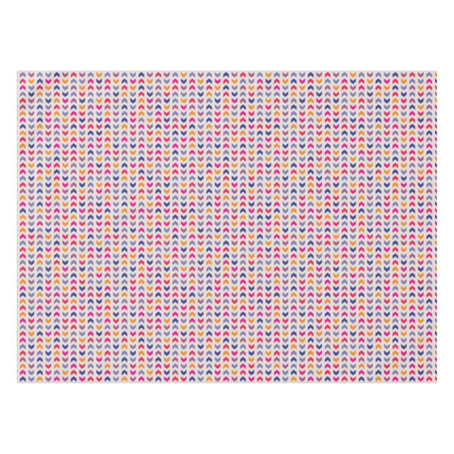 Aztekisches Zickzack buntes Muster Tischdecke (Vorderseite (Horizontal))