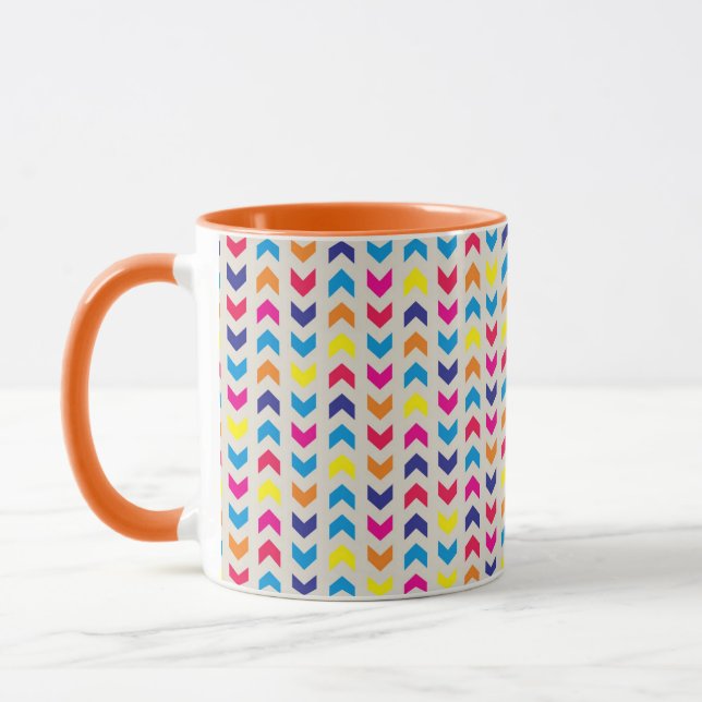 Aztekisches Zickzack buntes Tasse (Links)