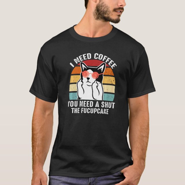 Azuco  Coffee Katze T-Shirt (Vorderseite)