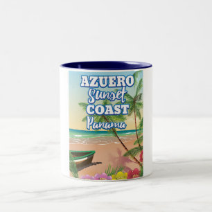 Azuero Sunset Coast Panama Beach Reiseplakat Zweifarbige Tasse