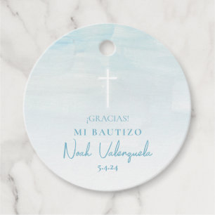 Azul Bautizo Etiqueta para Recuerdos Gefältags Geschenkanhänger