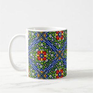 Azul Flor Grande – Mediterrane Azulejo-Kacheln Kaffeetasse