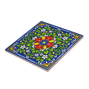 Azul Flor Grande— Mittelmeer-Azulejo Fliese