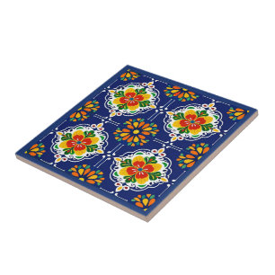 Azul Flor Mosaik Fliese