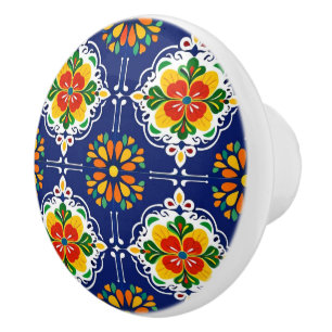 Azul Flor Mosaik  Keramikknauf