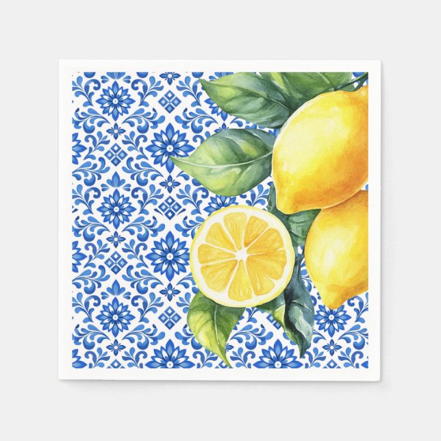 Azul & Limone Romance Azul Fliese Serviette (Vorderseite)