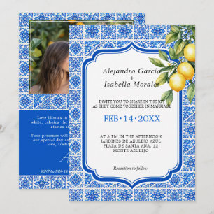 🍋💙Azul & Limone Romance – Foto-Edition  Einladung