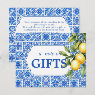 💙🍋Azul & Limone Romance Notiz zu Geschenken  Begleitkarte