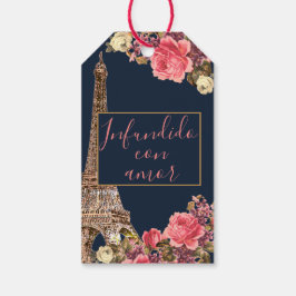 Azul marino Rosa "infundida de amor personalizada" Geschenkanhänger