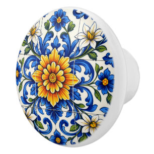Azul Sol Flor Keramikknauf
