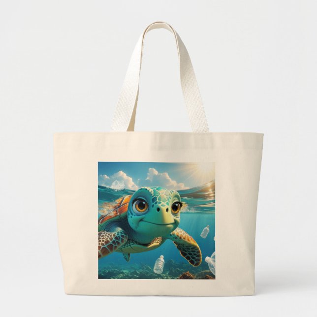 Azul the Turtle's Öko Call - Tasche mit einer Miss (Vorne)