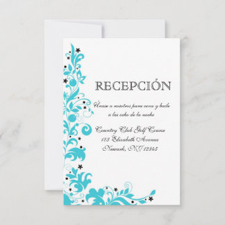 Azul Y Blanco Tarjeta de Rezeption
