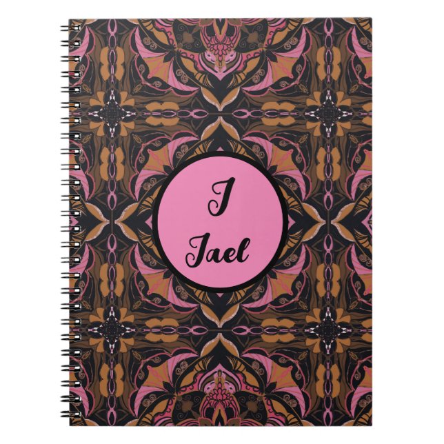 Azulejo Black und Pink Spanisch Notizblock (Vorderseite)