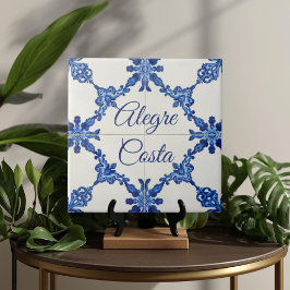 Azulejo Blau Benutzerdefiniertes Haus Namensschild Fliese