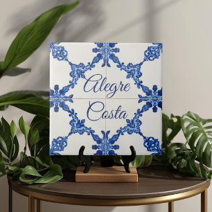 Azulejo Blau Benutzerdefiniertes Haus Namensschild Fliese