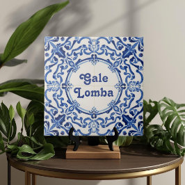 Azulejo Blue Custom House Name Plate Plaque Sign Fliese