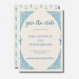 Azulejo Blue Wedding Save The Date