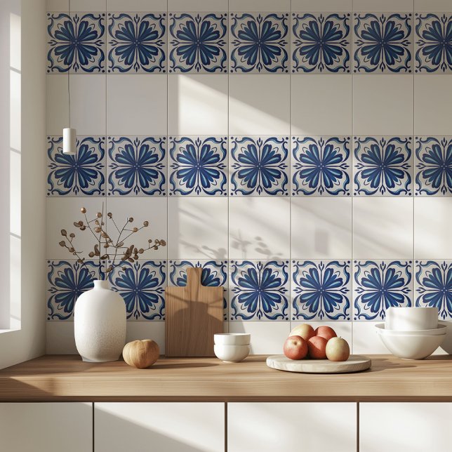 Azulejo Blue White Modern Classic Mediterranean Fliese (Von Creator hochgeladen)