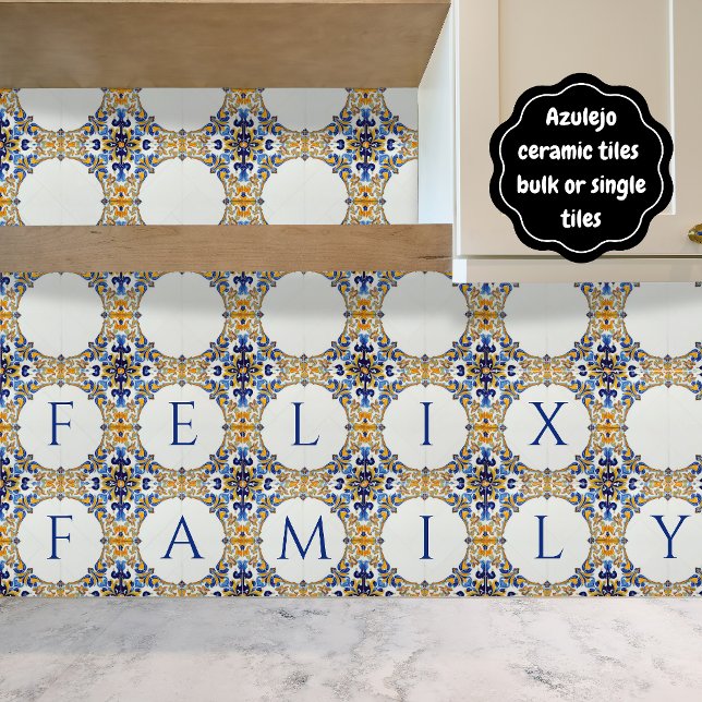 Azulejo Bunte Namensschild Plakette Schild  Fliese (Azulejo Mediterranean Colorful Backsplash Ceramic Tile or Custom House Name Plate Plaque Sign.)