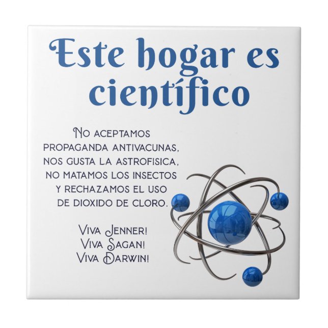 AZULEJO ESTE HOGAR ES CIENTÍFICO FLIESE (Vorderseite)