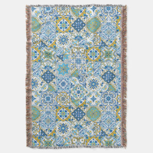 Azulejo-Fliesen in Blau und Gelb Decke